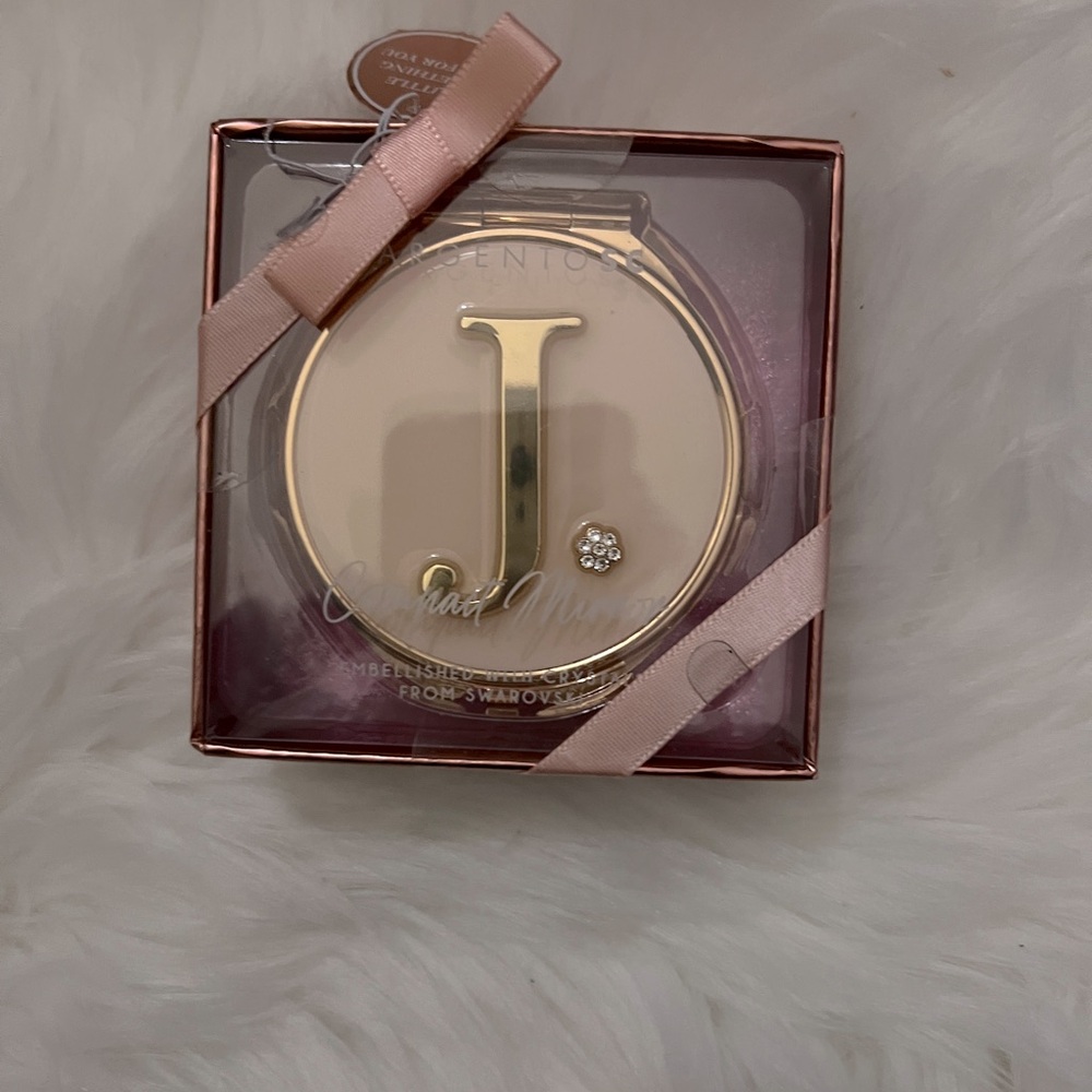 “J” Compact Mirror in Gift Box